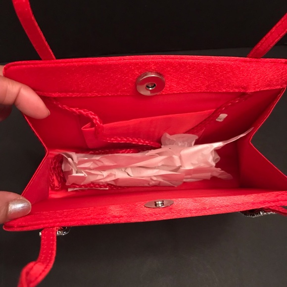 Bright Red Evening Purse - Picture 6 of 9
